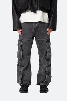 Ultra Baggy Skate Cargo Denim | Washed Black