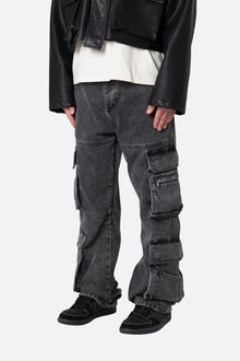 Ultra Baggy Skate Cargo Denim | Washed Black