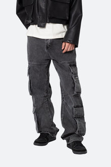 Ultra Baggy Skate Cargo Denim | Washed Black