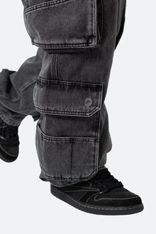 Ultra Baggy Skate Cargo Denim | Washed Black
