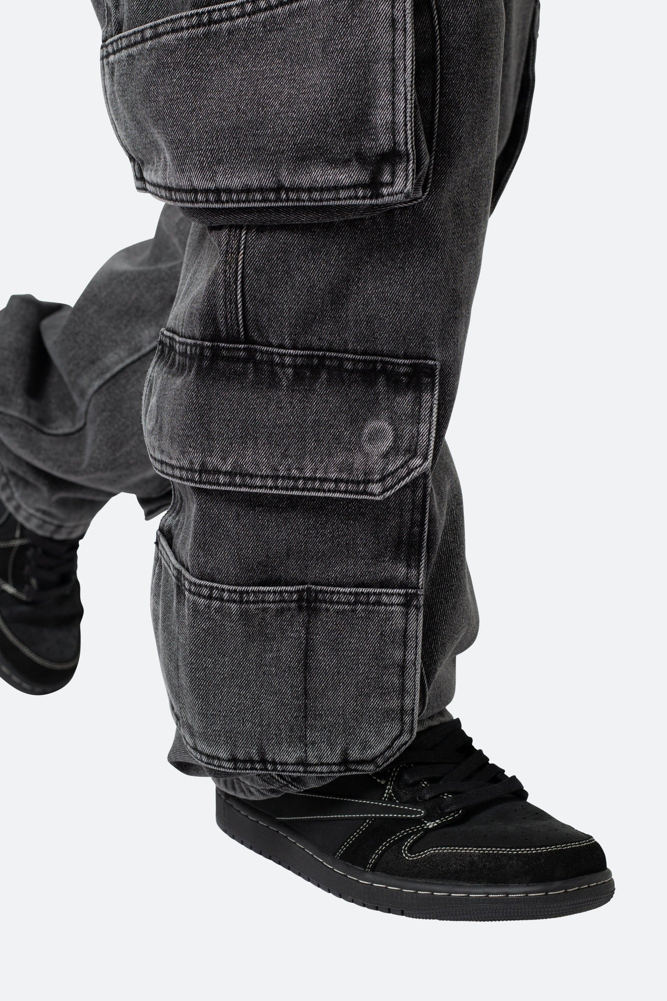 Ultra Baggy Skate Cargo Denim | Washed Black