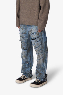 Ultra Baggy Thrashed Denim | Blue