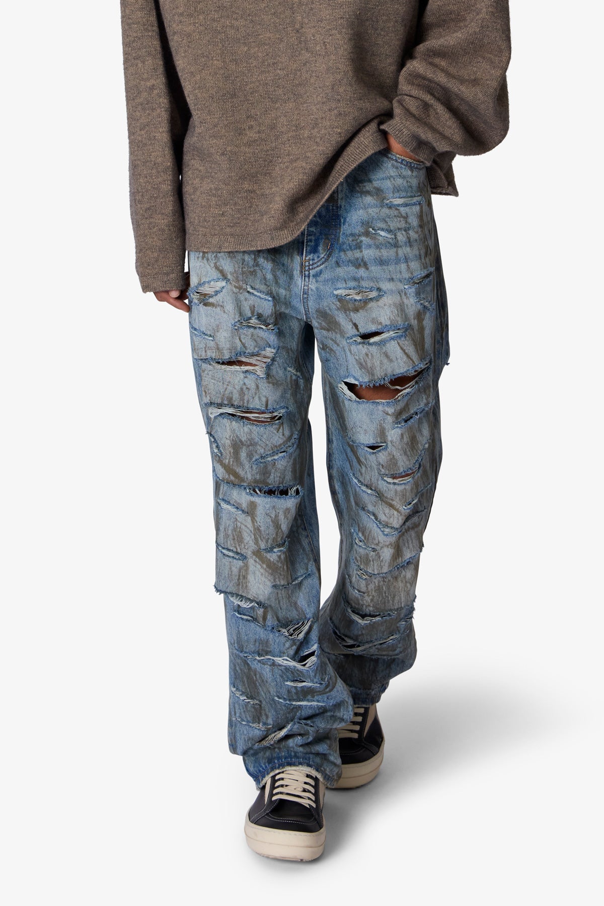 Ultra Baggy Thrashed Denim | Blue