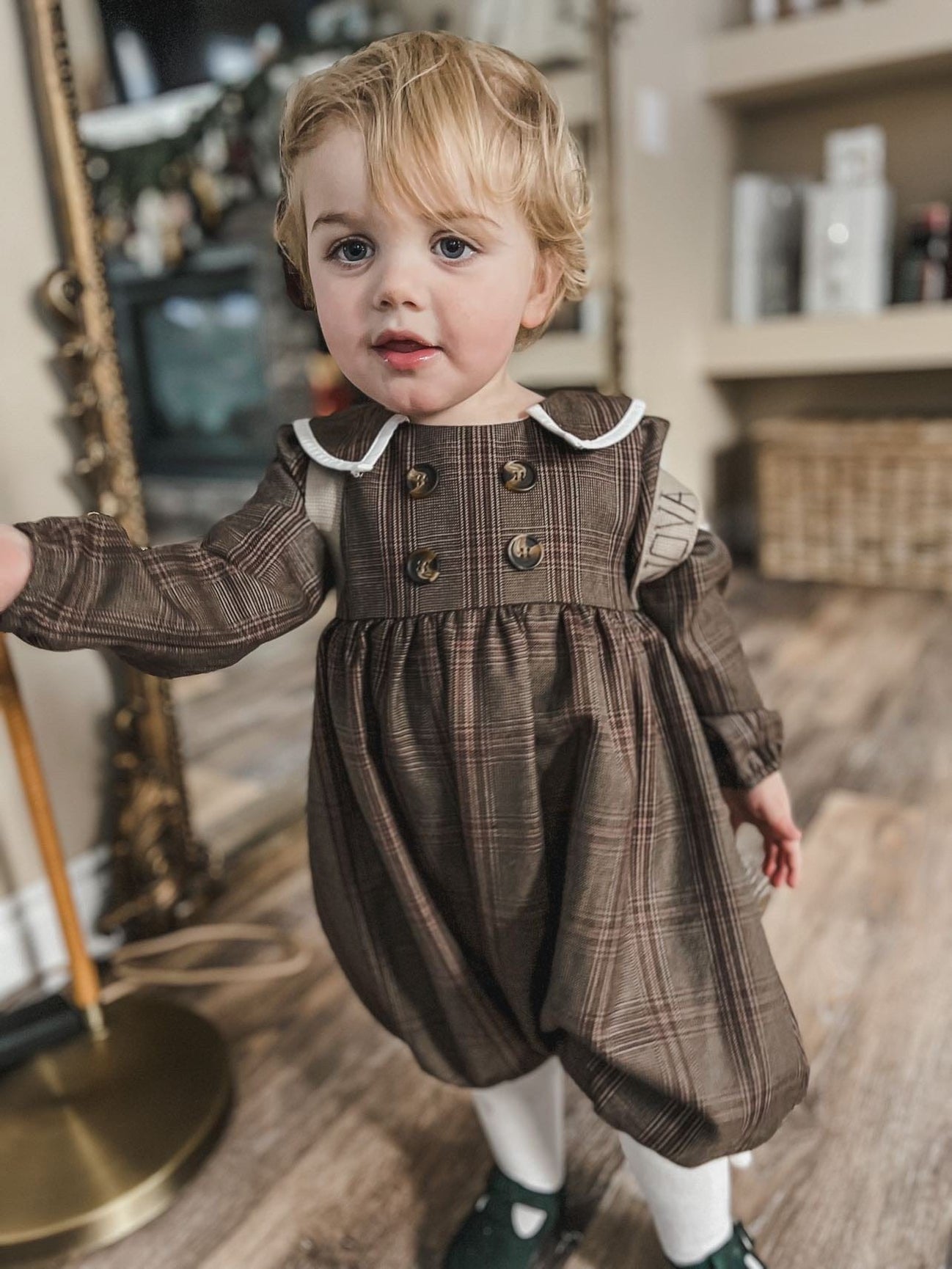 Unisex | Blair Estate Tweed Romper | Brown