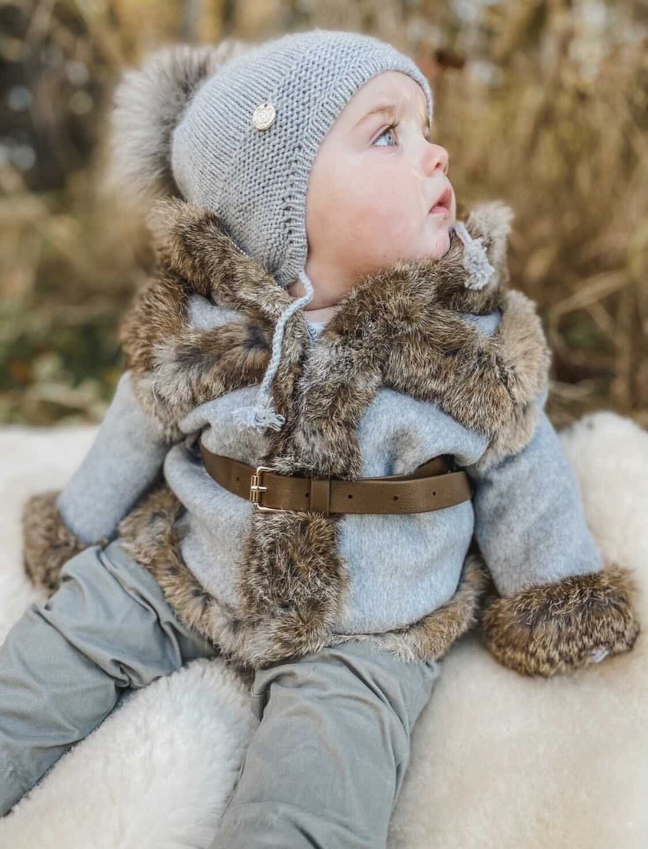 Unisex | Cashmere Aviator Pom Hat Grey | Gray