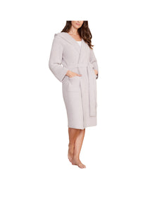 Unisex | Cozychic Ribbed Hooded Robe | Silver Ice