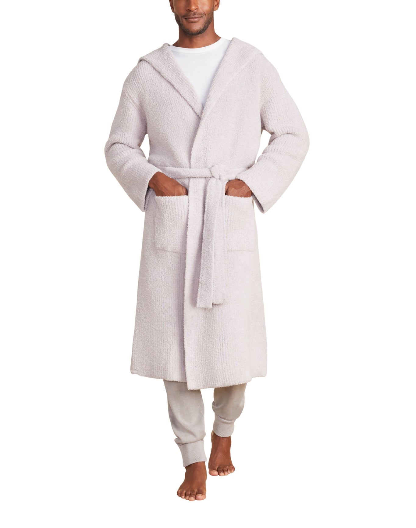 Unisex | Cozychic Ribbed Hooded Robe | Silver Ice