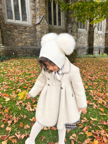 Unisex | Honeycomb Cream Cashmere Bonnet | Ivory