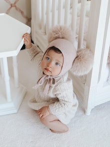 Unisex | Honeycomb Dusty Cashmere Bonnet | Pink