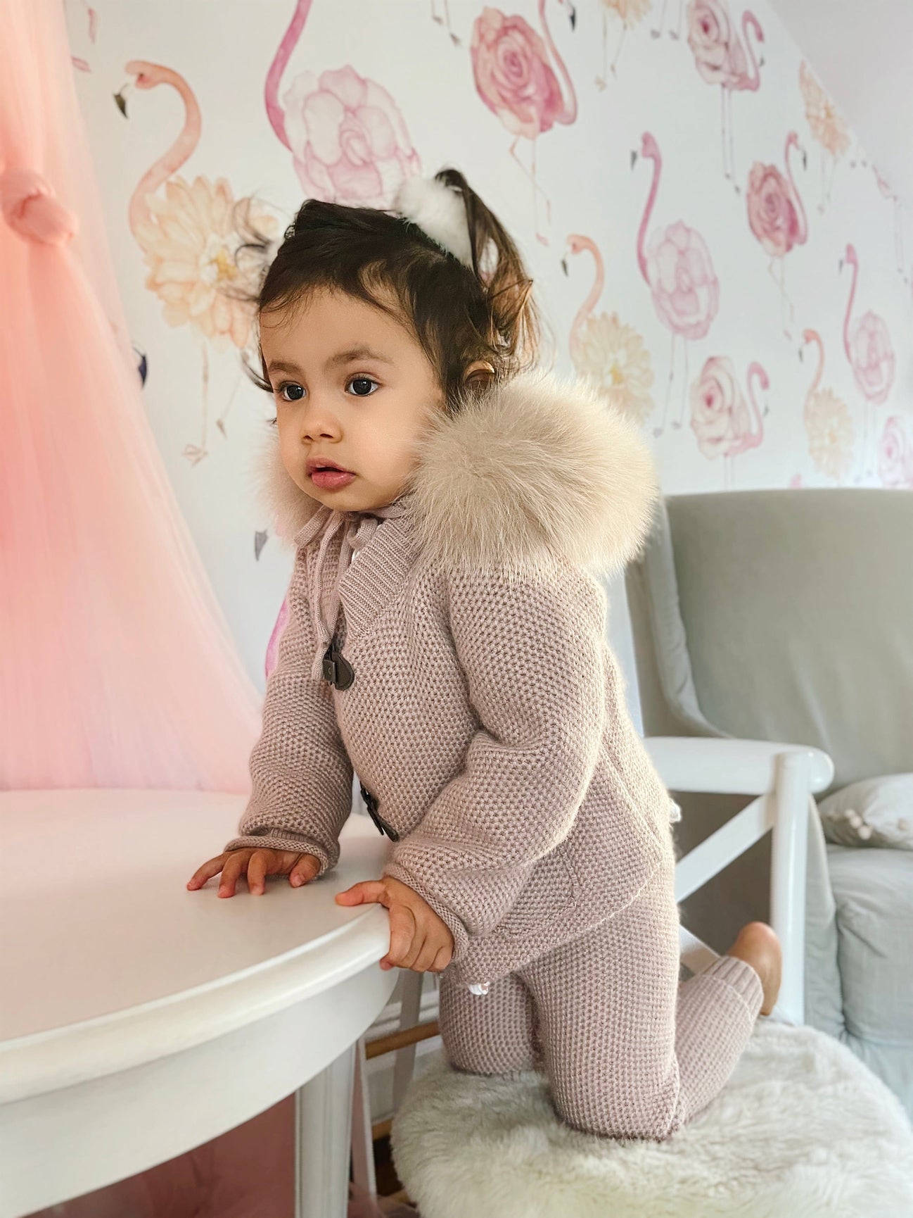 Unisex | Honeycomb Dusty Cashmere Pram Coat | Pink