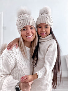 Unisex | Sandstone Merino Wool Kids Beanie Hat | Beige