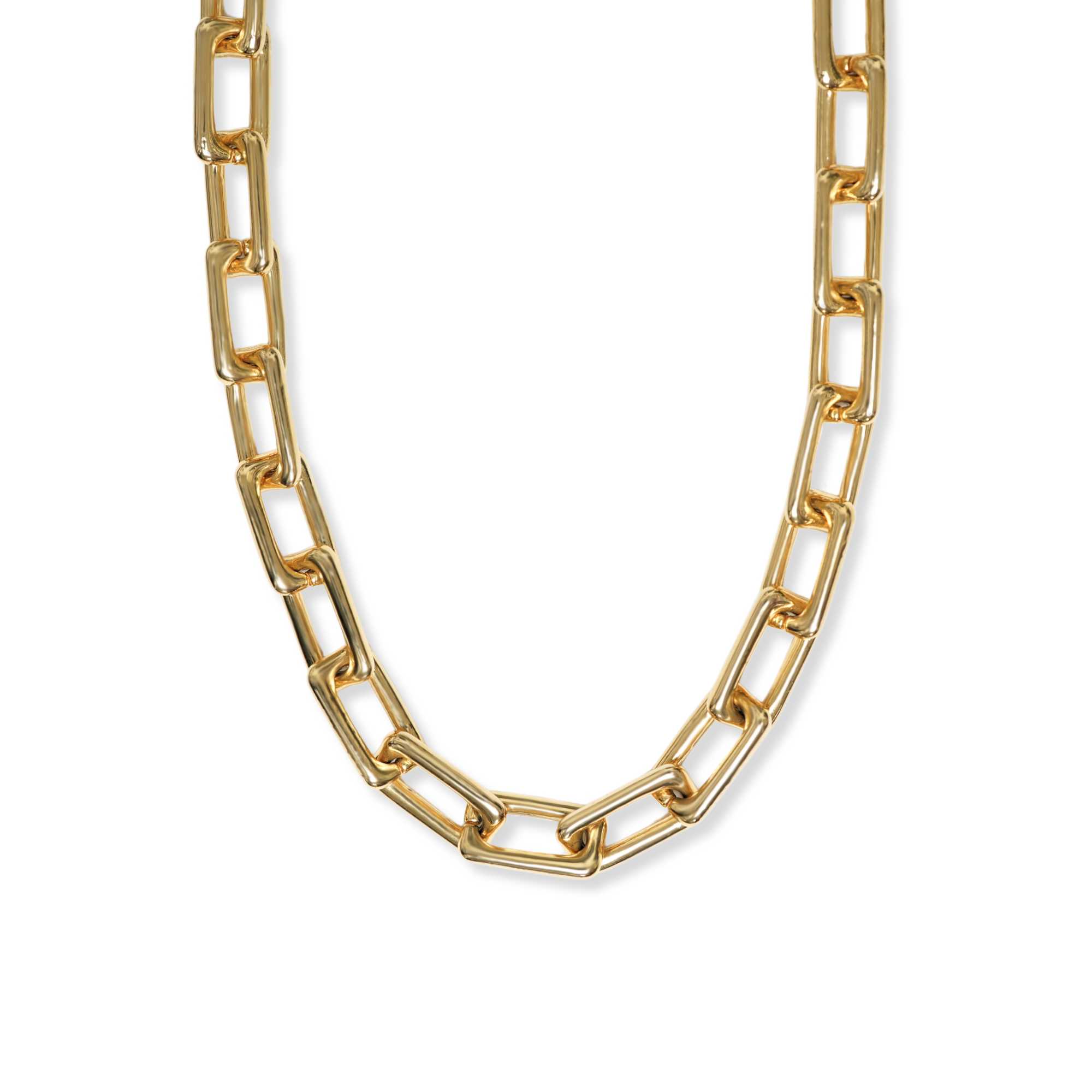 The Rectangle Link Necklace | Gold