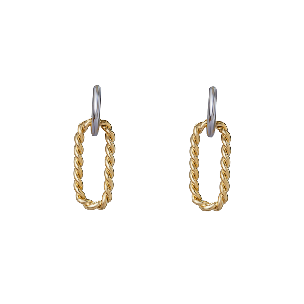 The Oval Twisted Drop Hoop | Gold