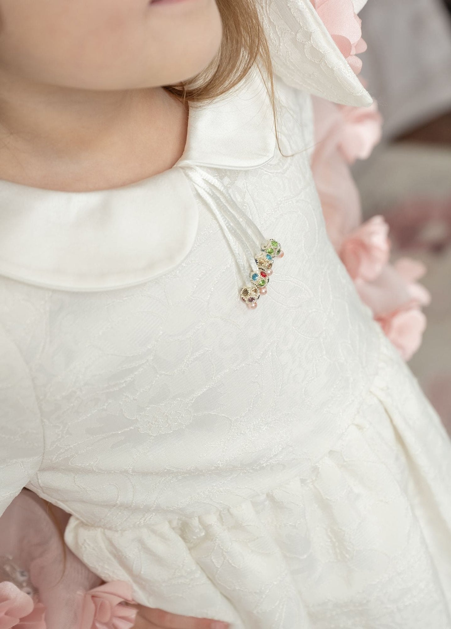 Girl | Cherry Blossom Dress | White x Pink