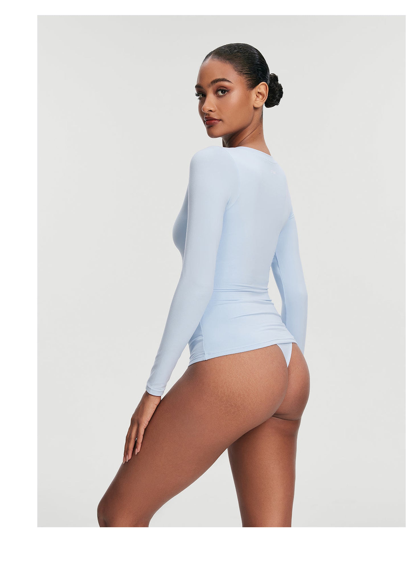 V-Neck Long Sleeve Top | Sky Blue