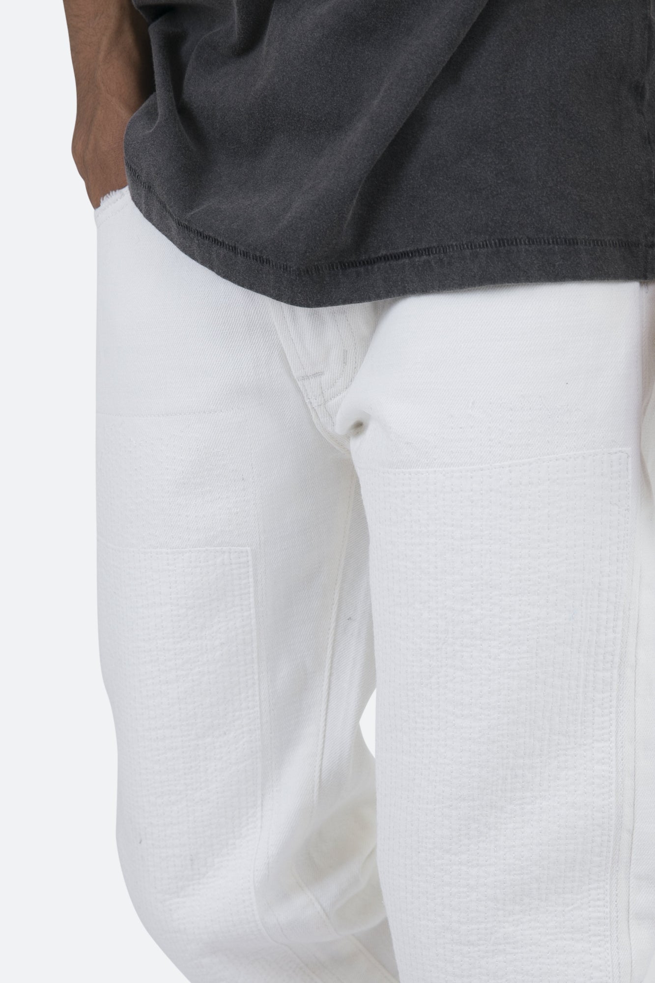 V123 Repaired Baggy Denim | White