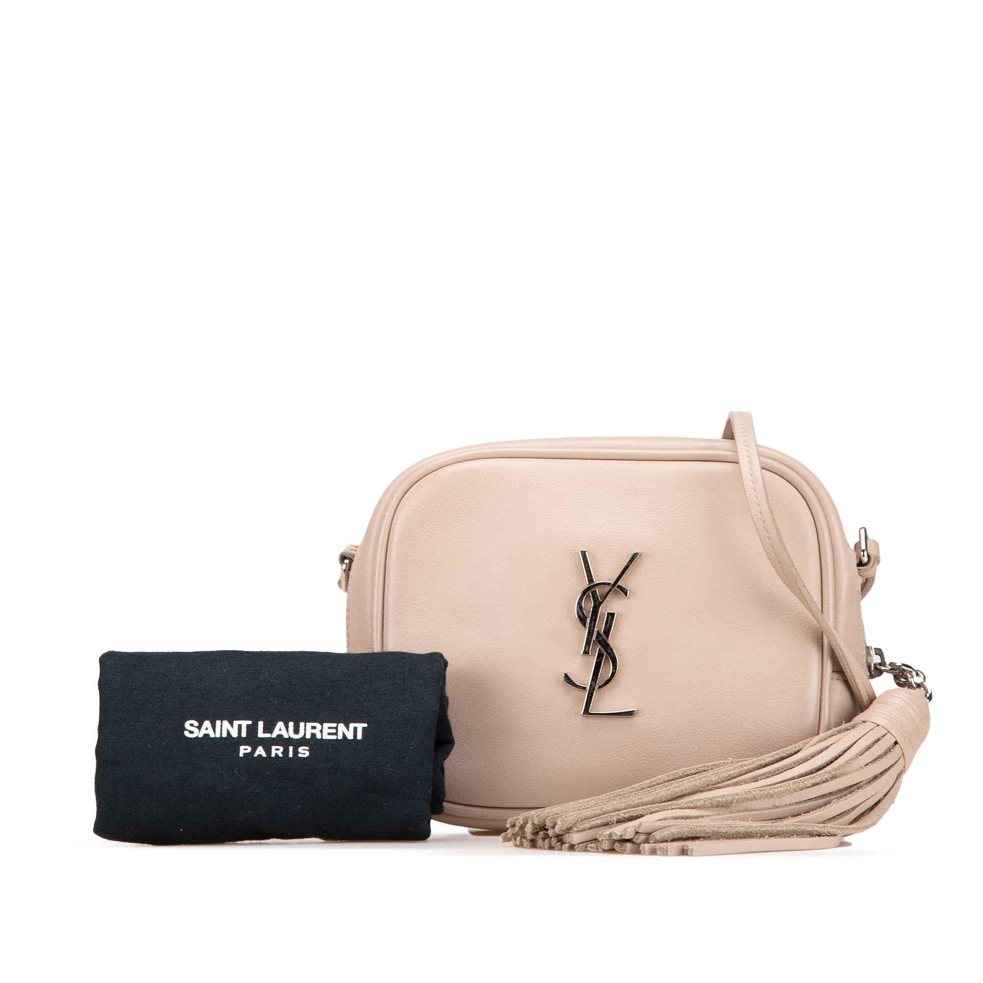 Saint Laurent | Pre-Owned Nappa Monogram Blogger Bag | Brown/Nude