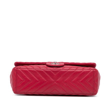 Chanel | Pre-Owned Maxi Classic Chevron Lambskin Single Flap | Pink/Dark Pink