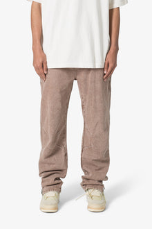 V628 Baggy Zipper Denim | Brown
