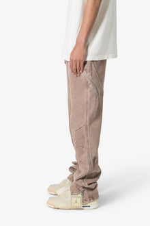 V628 Baggy Zipper Denim | Brown