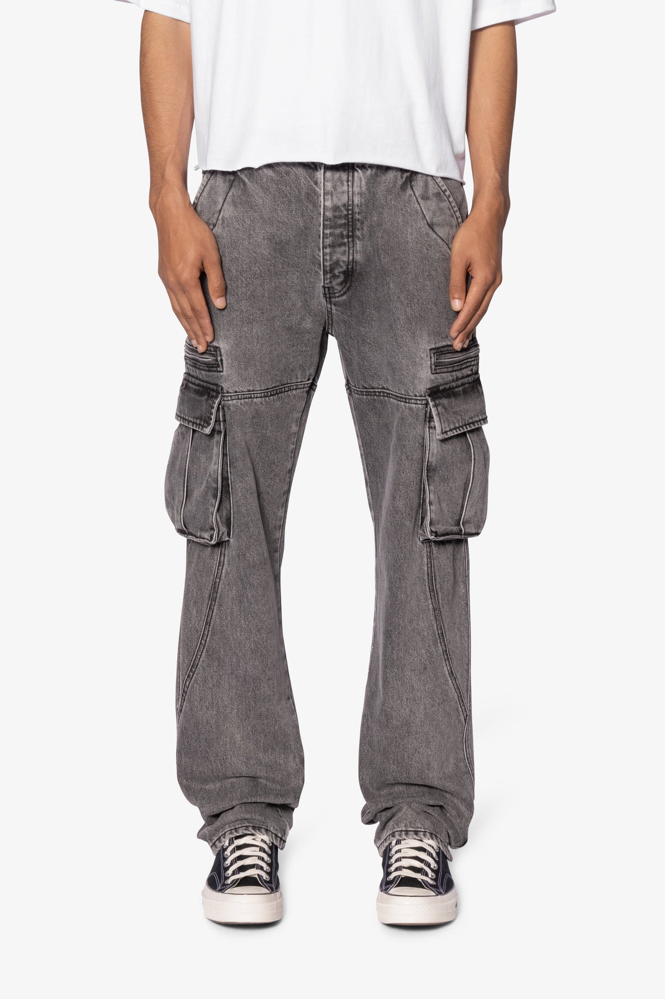V652 Owl Grey Cargo Pants | Grey