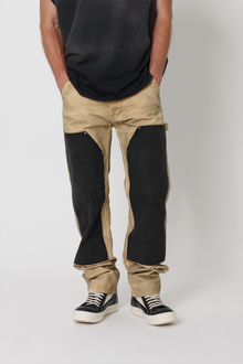V684 Dirty Double Knee Denim | Tan