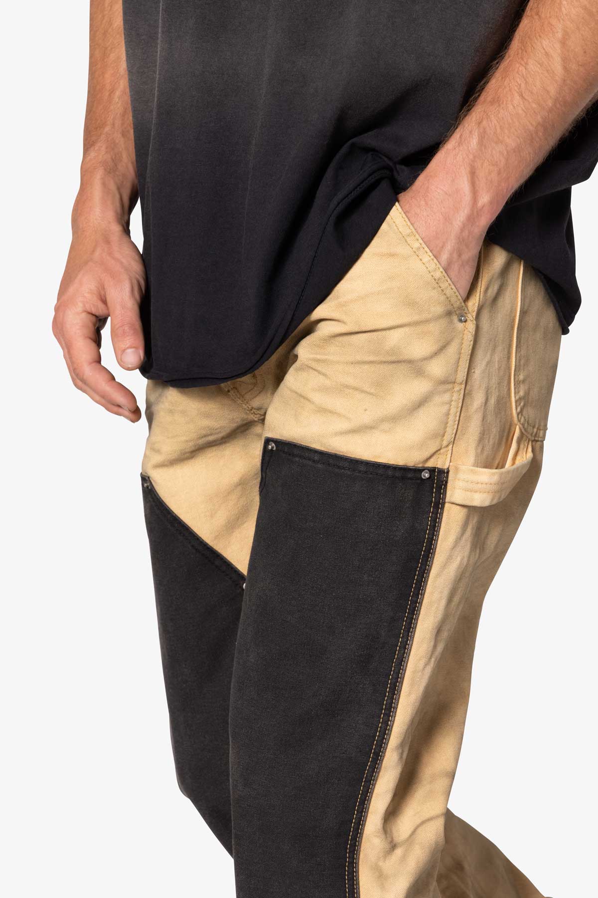 V684 Dirty Double Knee Denim | Tan
