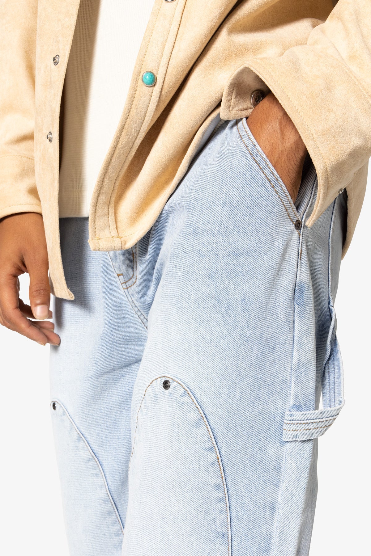 V694 Oval Double Knee Denim | Blue