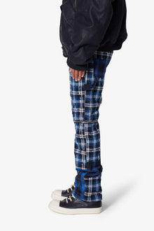 V703 Baggy Flannel Zipper Denim | Blue
