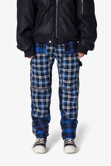 V703 Baggy Flannel Zipper Denim | Blue
