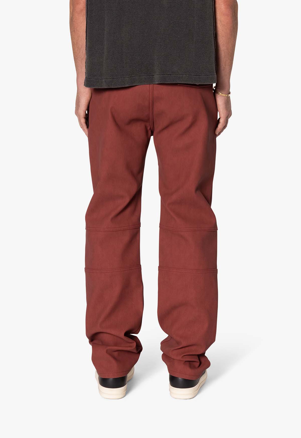 V706 Washed Leather Pants | Red