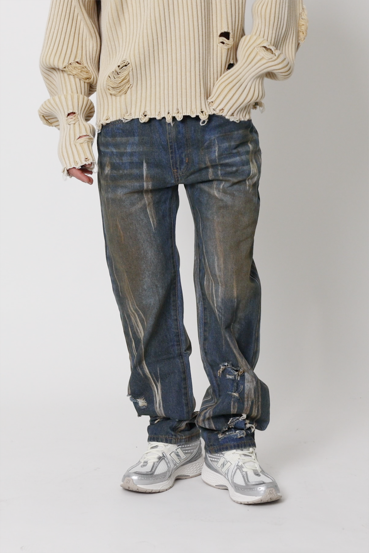 V708 Dirty Fold Denim | Blue