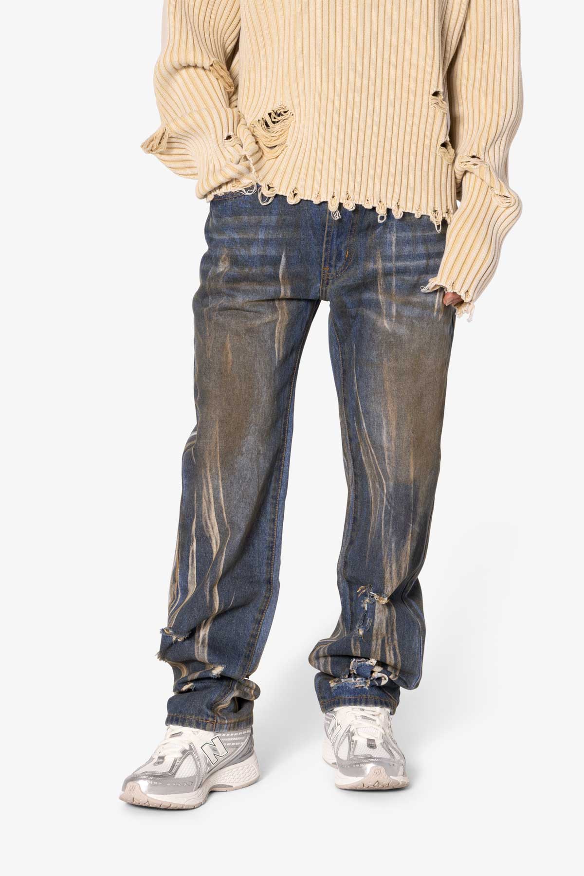 V708 Dirty Fold Denim | Blue