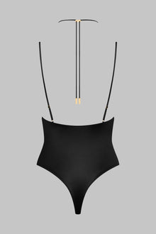 Thong Bodysuit With Straps - French Kiss | Black