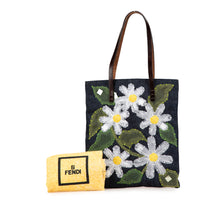 Fendi | Pre-Owned Denim Floral Applique Tote | Blue/Navy