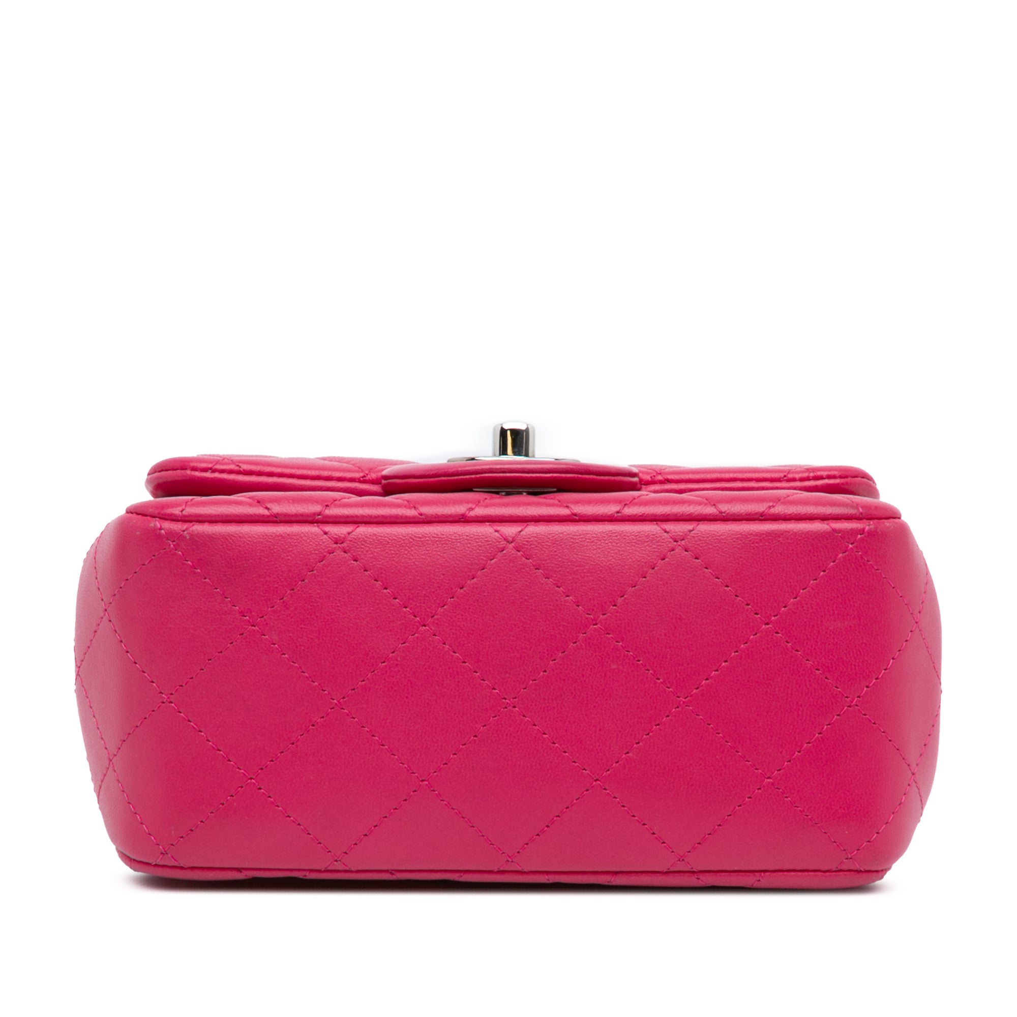 Chanel | Pre-Owned Mini Square Classic Lambskin Single Flap | Pink/Dark Pink