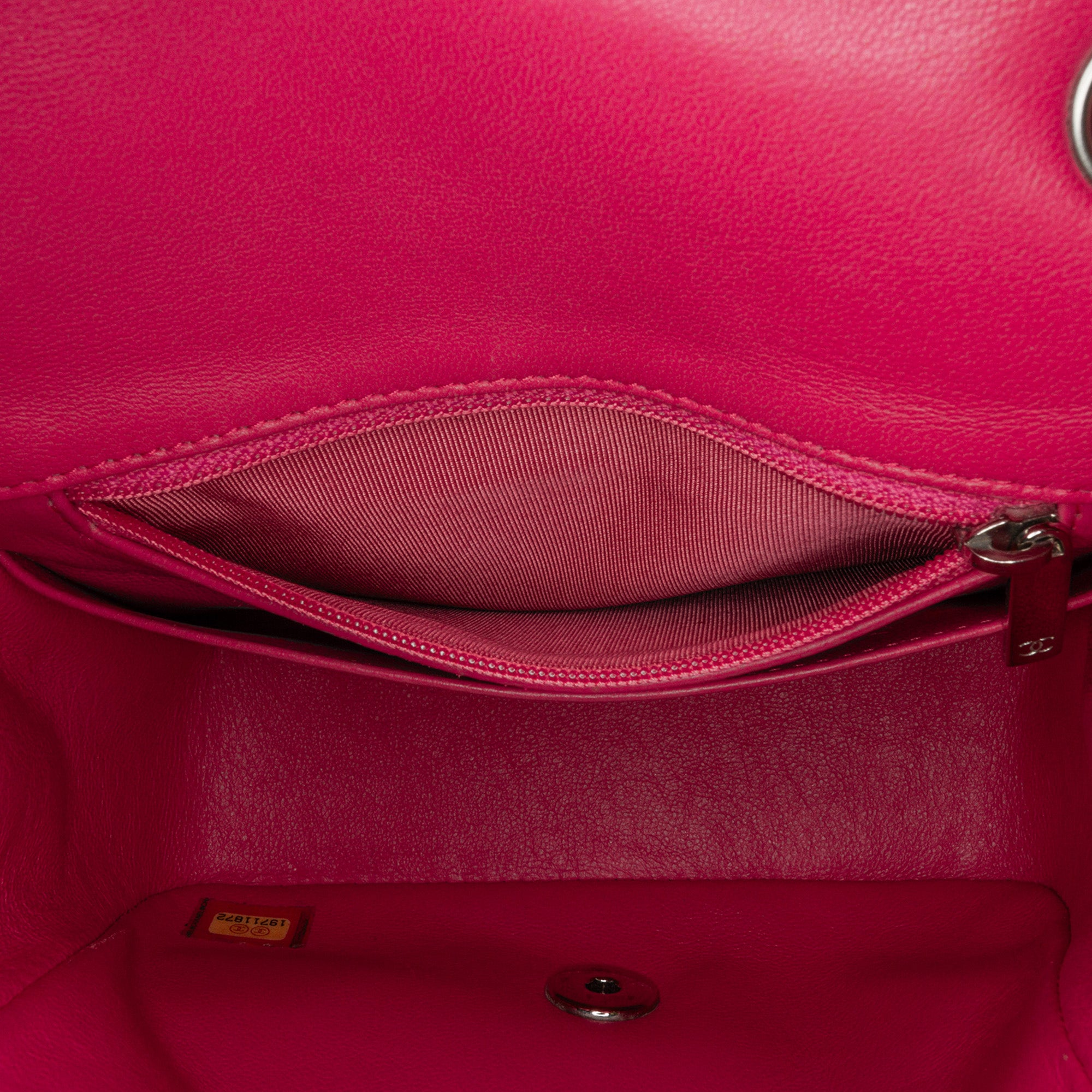 Chanel | Pre-Owned Mini Square Classic Lambskin Single Flap | Pink/Dark Pink