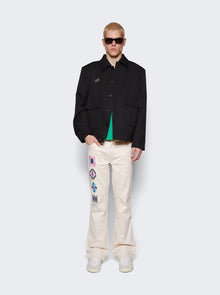 Men | VEERT | Structured Wool Jacket With Removable Retro Logo Pin | Black