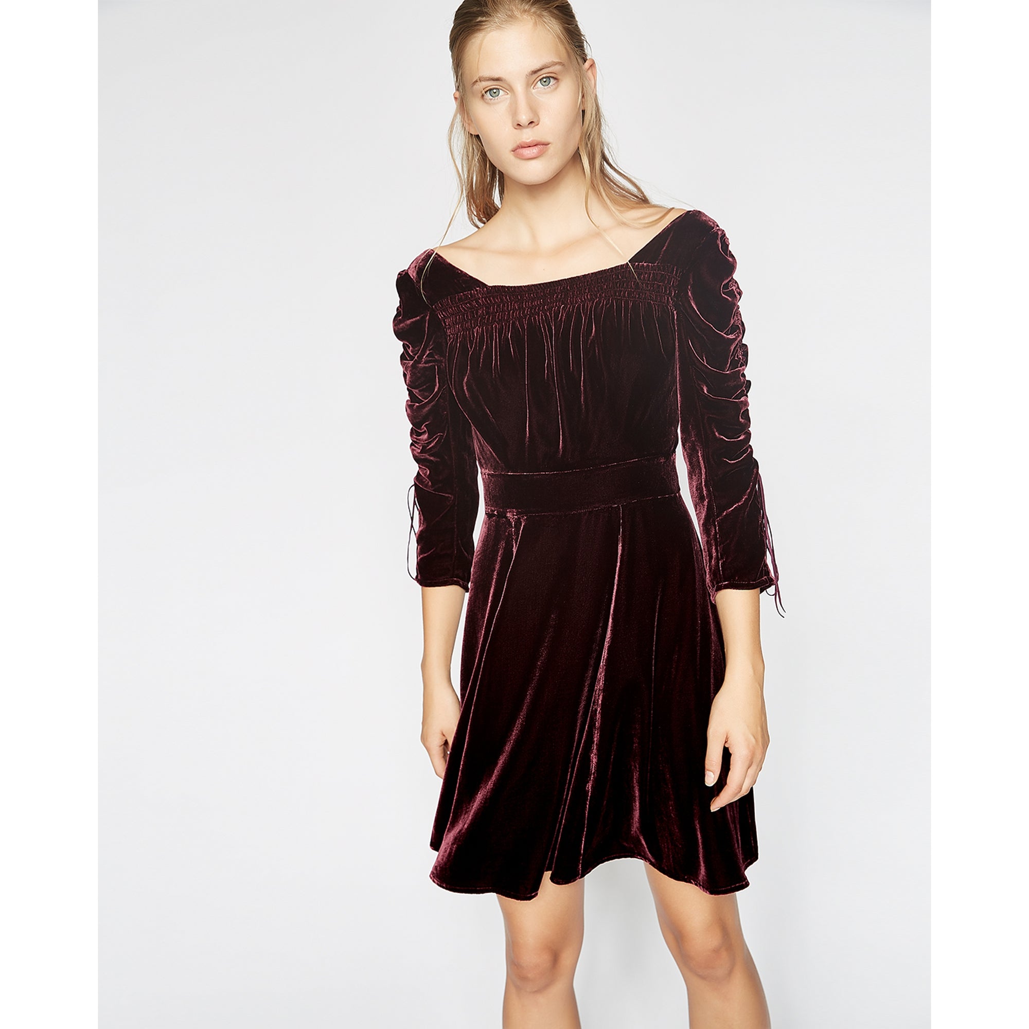 Velvet Dress | Women | Burgundy