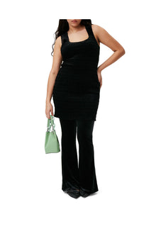 Velvet Flared Trousers | Black
