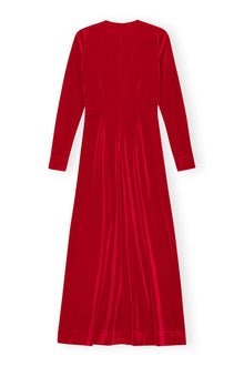 Velvet Jersey Twist Long Dress | Savvy Red