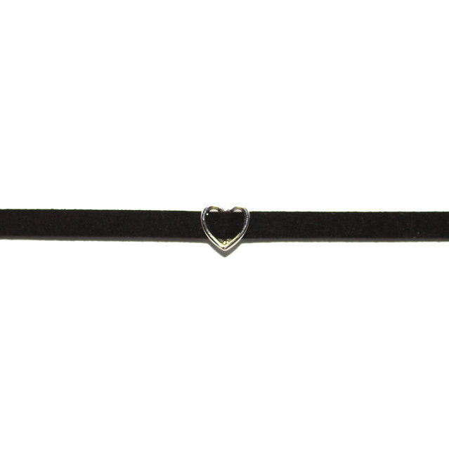 Velvet Heart Choker | Silver/Black
