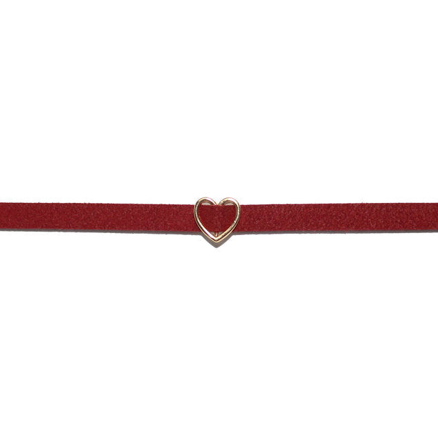 Velvet Heart Choker | Gold/Burgundy