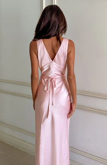 Verlaine Satin Maxi Dress | Pink