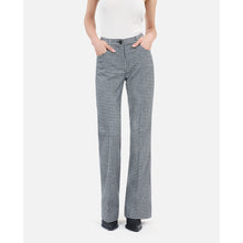 Vichy Check Flare Trousers | Women | Black x White