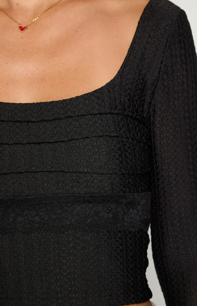 Vida Long Sleeve Top | Black