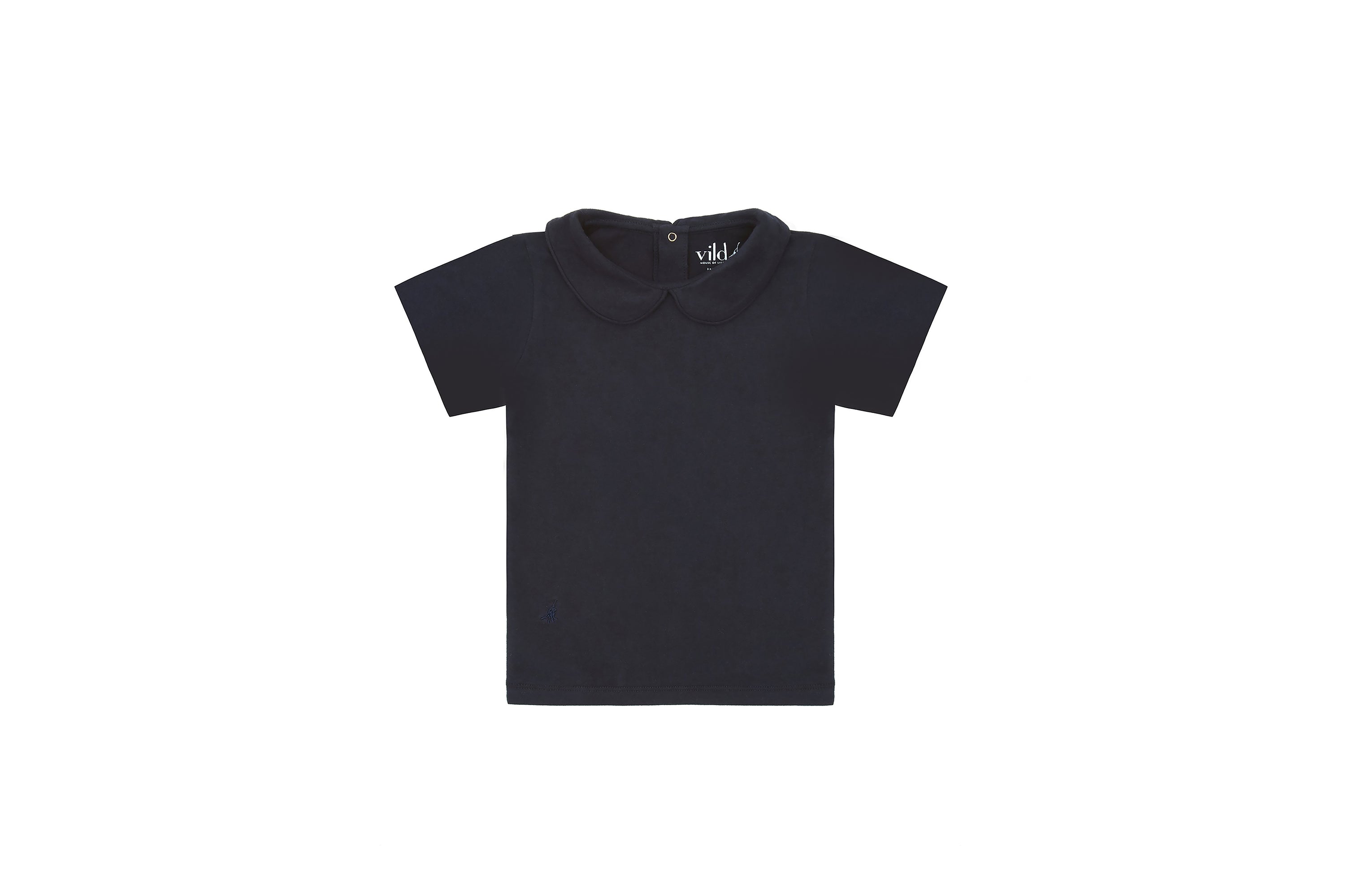 Unisex | Short Sleeve Organic Cotton Collared Shirt | Nocturnal Navy