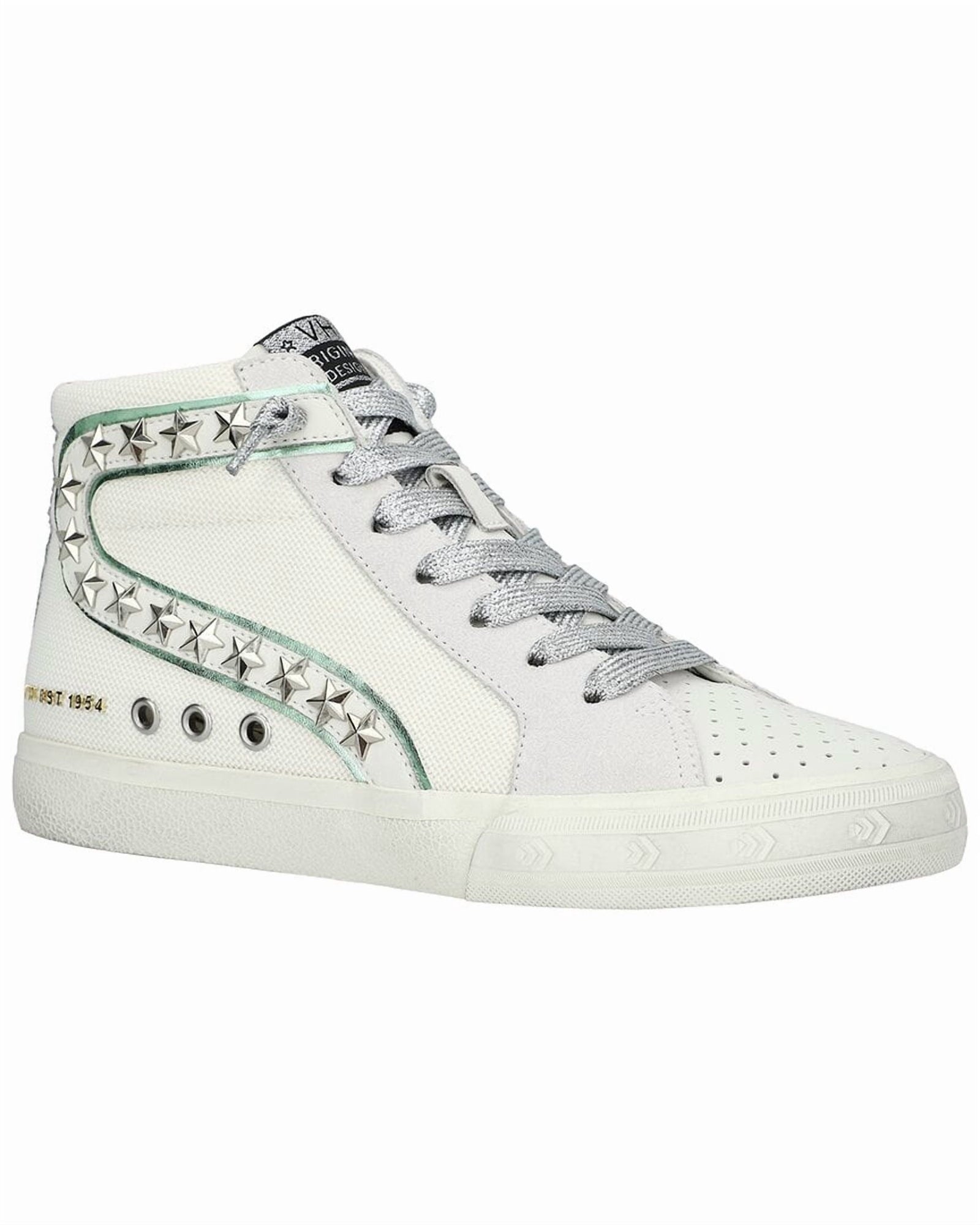 Vintage Havana | Womens | Gadol High 17 Leather & Suede-Trim Sneaker | Green