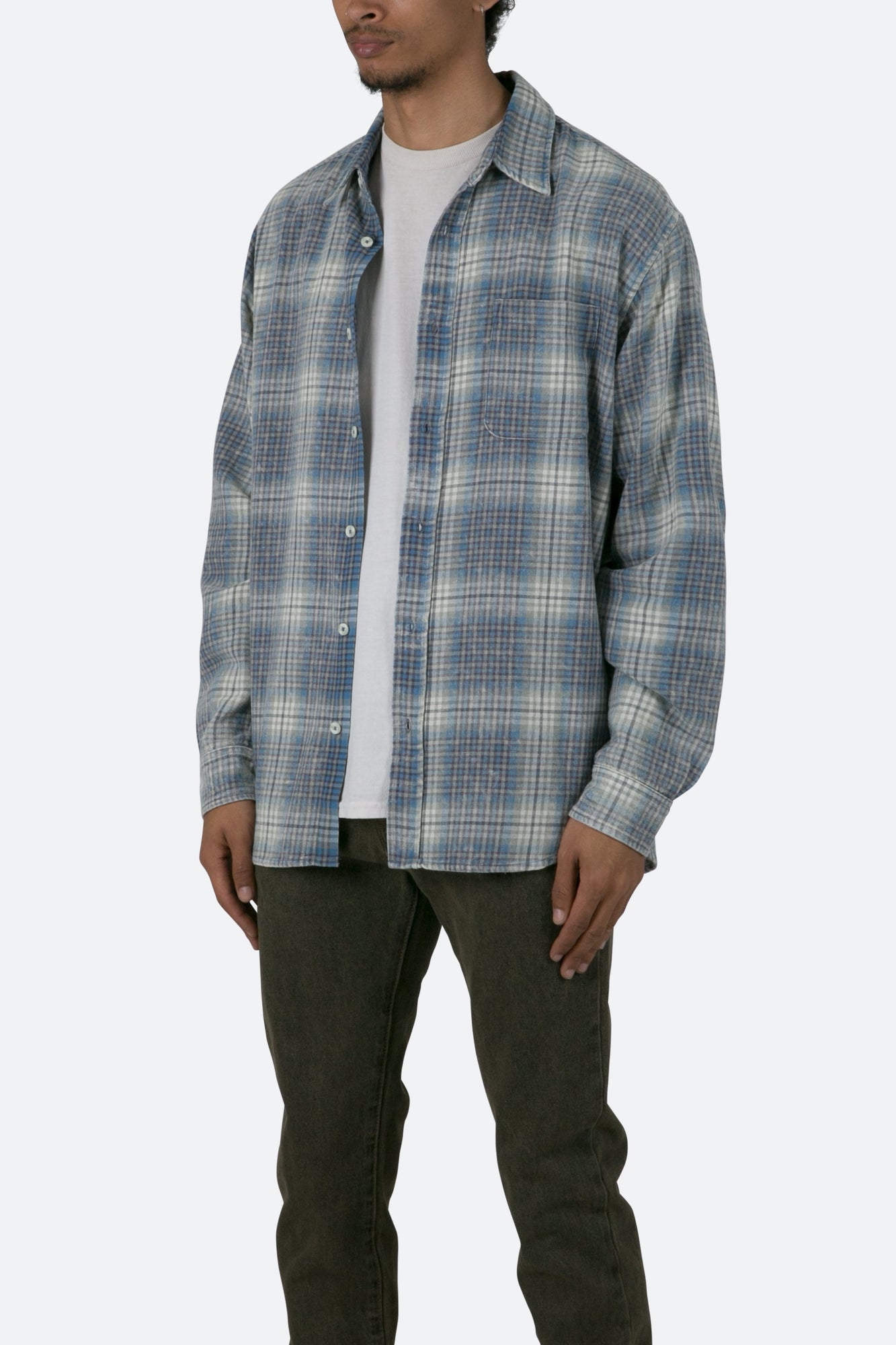 Vintage Plaid Shirt | Blue x White