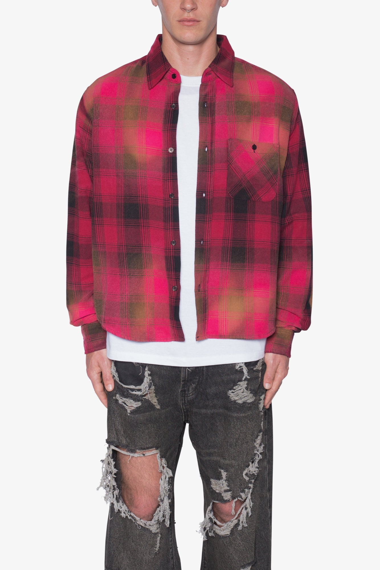 Vintage Washed Shirt | Red x Black